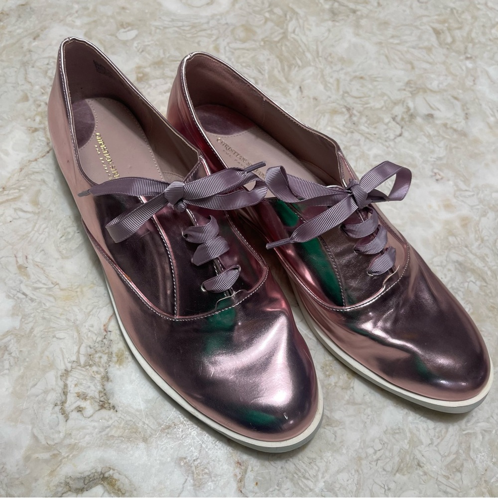 Christian Siriano Metallic Oxfords in Pink Sz 10